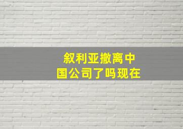 叙利亚撤离中国公司了吗现在