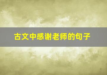 古文中感谢老师的句子