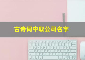 古诗词中取公司名字