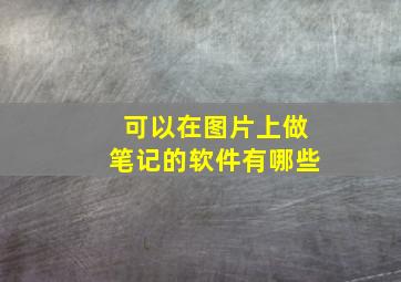 可以在图片上做笔记的软件有哪些