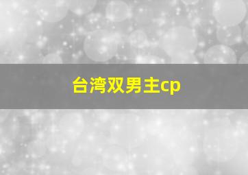 台湾双男主cp