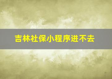 吉林社保小程序进不去