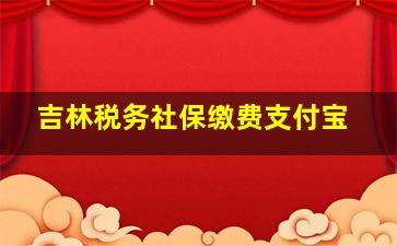 吉林税务社保缴费支付宝