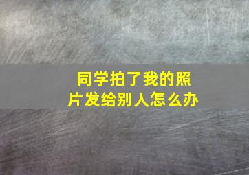 同学拍了我的照片发给别人怎么办