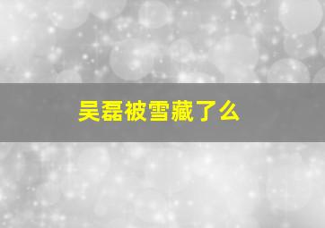 吴磊被雪藏了么