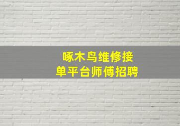 啄木鸟维修接单平台师傅招聘