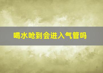 喝水呛到会进入气管吗