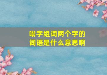 嗡字组词两个字的词语是什么意思啊