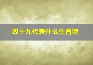 四十九代表什么生肖呢