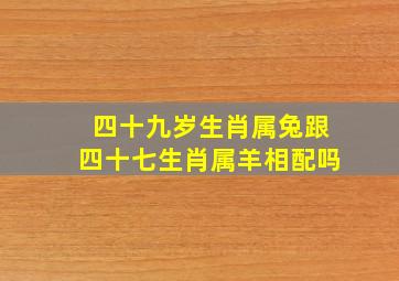 四十九岁生肖属兔跟四十七生肖属羊相配吗