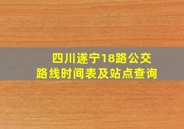 四川遂宁18路公交路线时间表及站点查询