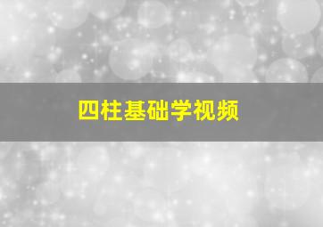 四柱基础学视频