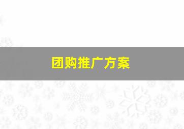 团购推广方案