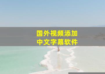 国外视频添加中文字幕软件