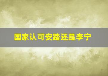 国家认可安踏还是李宁