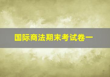 国际商法期末考试卷一