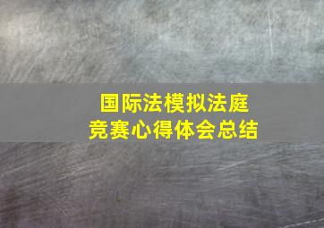 国际法模拟法庭竞赛心得体会总结