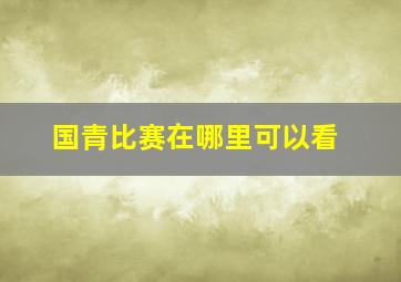 国青比赛在哪里可以看