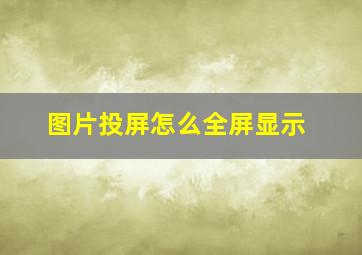 图片投屏怎么全屏显示