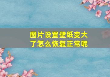 图片设置壁纸变大了怎么恢复正常呢