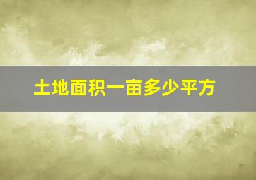 土地面积一亩多少平方