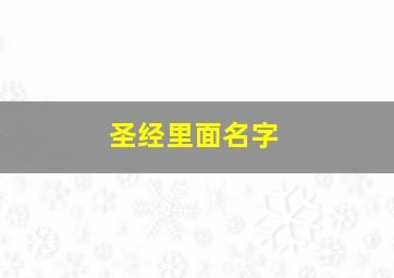 圣经里面名字