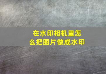 在水印相机里怎么把图片做成水印