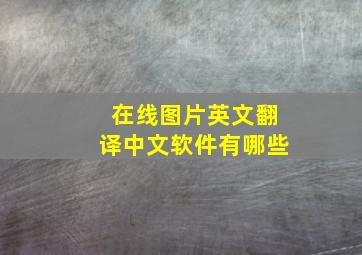 在线图片英文翻译中文软件有哪些