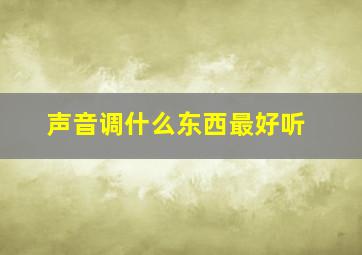 声音调什么东西最好听