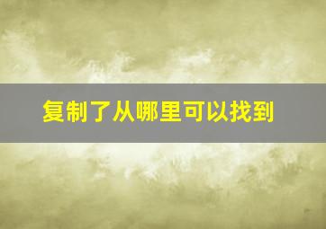 复制了从哪里可以找到