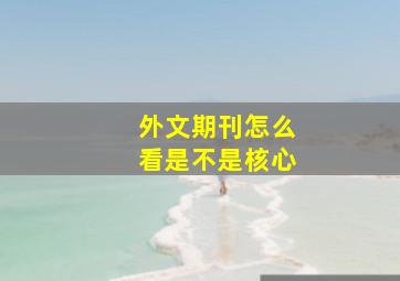 外文期刊怎么看是不是核心