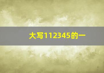 大写112345的一