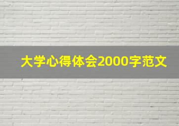 大学心得体会2000字范文