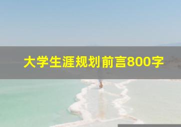 大学生涯规划前言800字