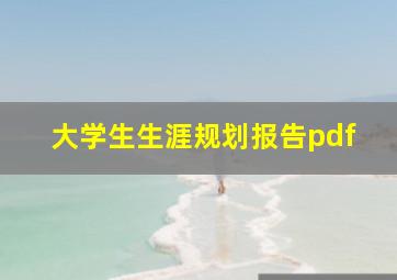 大学生生涯规划报告pdf