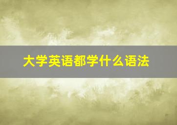 大学英语都学什么语法