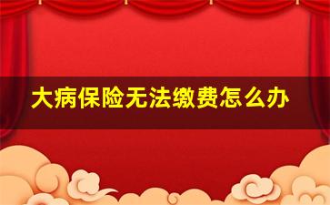 大病保险无法缴费怎么办