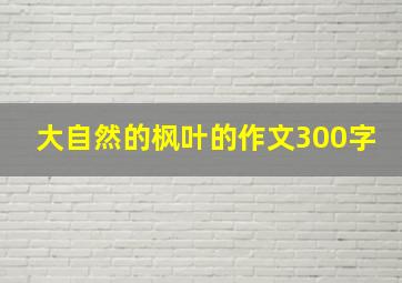 大自然的枫叶的作文300字