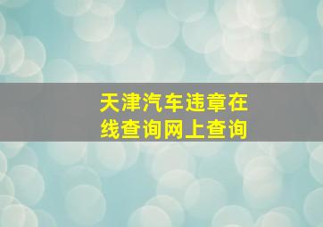 天津汽车违章在线查询网上查询