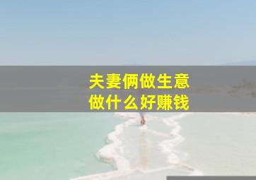 夫妻俩做生意做什么好赚钱