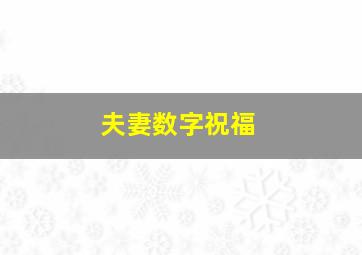 夫妻数字祝福