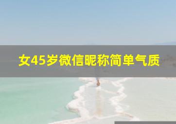 女45岁微信昵称简单气质