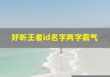 好听王者id名字两字霸气