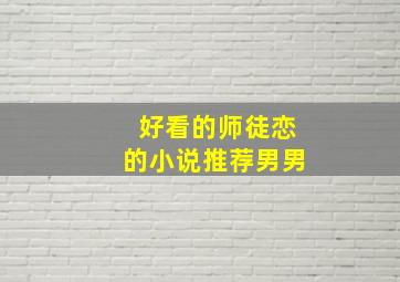 好看的师徒恋的小说推荐男男