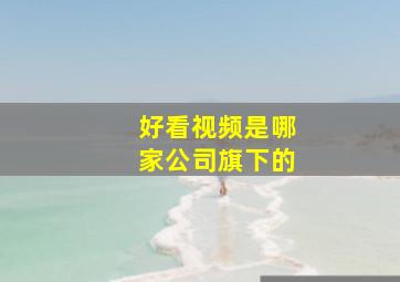 好看视频是哪家公司旗下的