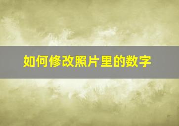 如何修改照片里的数字