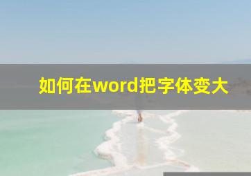 如何在word把字体变大