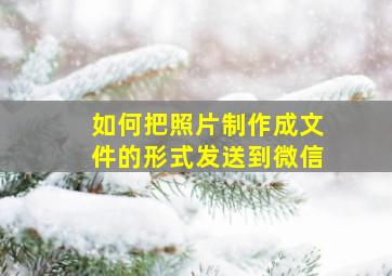 如何把照片制作成文件的形式发送到微信