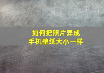 如何把照片弄成手机壁纸大小一样