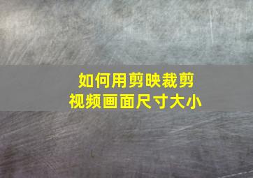 如何用剪映裁剪视频画面尺寸大小